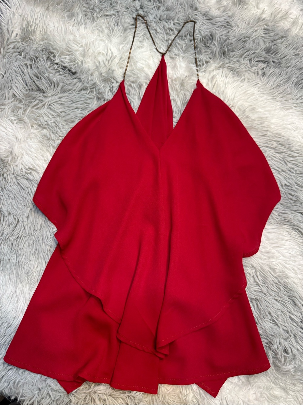 Charlotte Russe Red Halter Ruffle Camisole